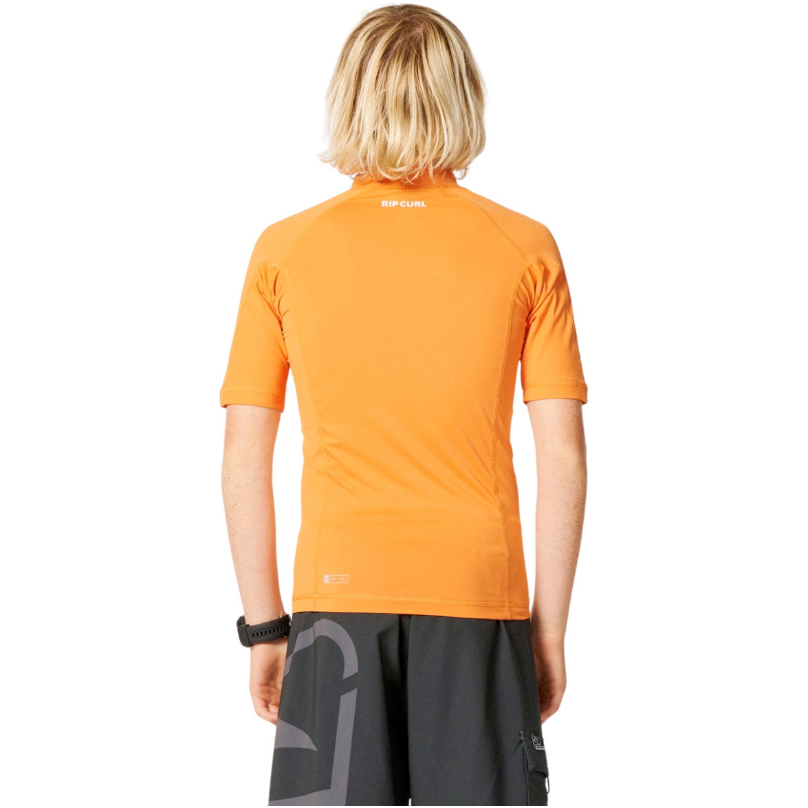 2026 Rip Curl Junior Waves UPF Short Sleeve Rash Vest 136BRV - Vitamin C